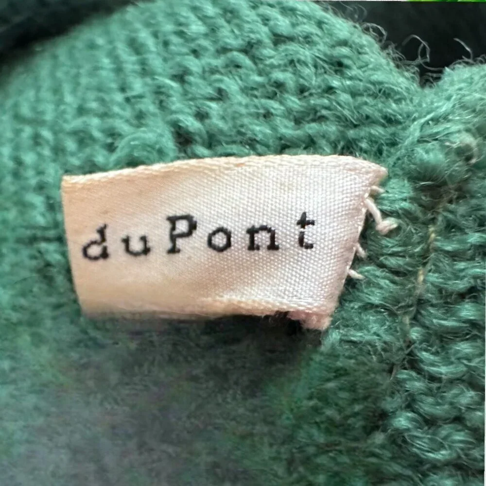 Handmade Green Knit Elf Hat Long Tassel duPont Orlon Yarn Cottagecore Vintage